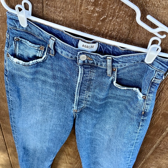 Agolde Riley High Rise Straight Crop Jeans Size 30 - Picture 7 of 11